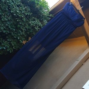 SizeL: Navy Blue Long Dress with Blue Sparkles